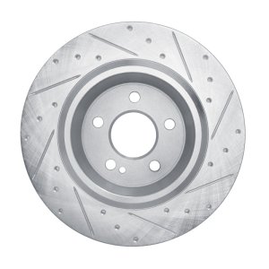 Mercedes-Benz EQB 300 Brake Rotor (1) - Rear Left - R1 Concepts - Drilled & Slotted - Silver - `20-`25